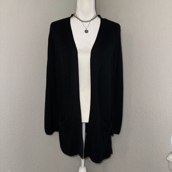 Old Navy Open-Front Longline Cardigan Sweater Women's Small Black Long Sleeve - Picture 1 of 6